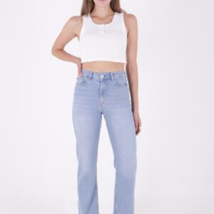 Stitched Wide Leg Relax Jeans - Light - Brand: XLove - Women & Kids, Baby Clothes Wholesale - TheBS Women