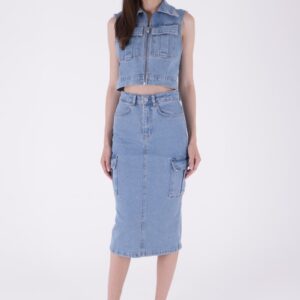 Cargo Pocket Denim Skirt - Brand: XLove - Women & Kids, Baby Clothes Wholesale - TheBS Women
