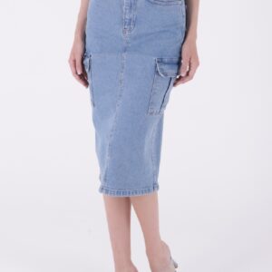 Cargo Pocket Denim Skirt - Brand: XLove - Women & Kids, Baby Clothes Wholesale - TheBS Women