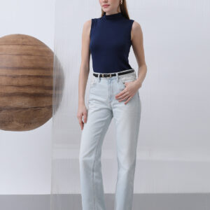 NavyBlouse With High Neck And Cap Sleeves - Brand: Puane - Women & Kids, Baby Clothes Wholesale - TheBS Women