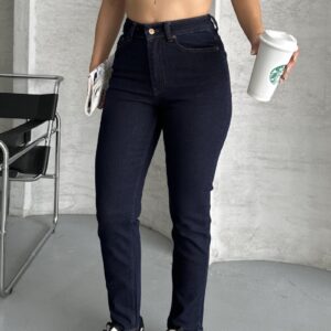 Blue Mom Jeans With High Waist & Buttoned Closure - Brand: XLove - Women & Kids, Baby Clothes Wholesale - TheBS Women