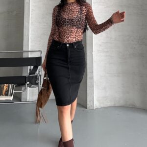 Black Pencil Skirt High Waist Midi Buttoned - Brand: XLove - Women & Kids, Baby Clothes Wholesale - TheBS Women