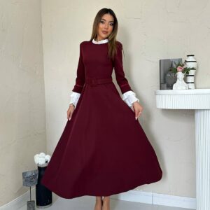 A-Line Maxi Dress With High Neck - Brand: Elisa - Women & Kids, Baby Clothes Wholesale - TheBS Women