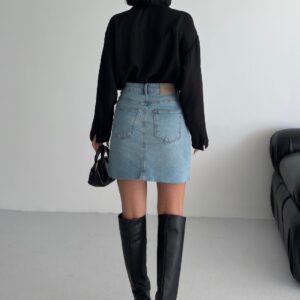 A-Line Mini Skirt With High Waist And Buttoned Closure - Brand: XLove - Women & Kids, Baby Clothes Wholesale - TheBS Women