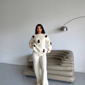 Beige Casual Modest Set With Palazzo Pants - Brand: My Jest Fashion - Women & Kids, Baby Clothes Wholesale - TheBS Women