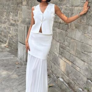 Vest And Pleated Skirt Knitwear Set - Brand: Sobe Istanbul - Women & Kids, Baby Clothes Wholesale - TheBS Women