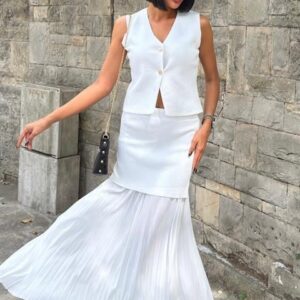 Vest And Pleated Skirt Knitwear Set - Brand: Sobe Istanbul - Women & Kids, Baby Clothes Wholesale - TheBS Women