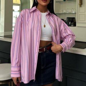 Striped Pink Poplin Shirt - Brand: Sobe Istanbul - Women & Kids, Baby Clothes Wholesale - TheBS Women