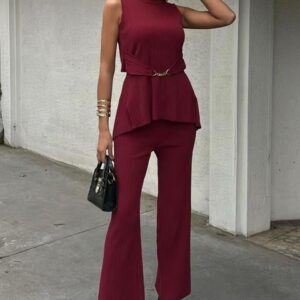 Rose Stand Collar Ribbed Suit - Brand: Sobe Istanbul - Women & Kids, Baby Clothes Wholesale - TheBS Women