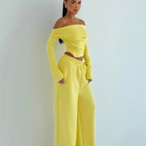 Elegant Casual Set With Palazzo Pants - Brand: EYYO ATELIER - Women & Kids, Baby Clothes Wholesale - TheBS Women