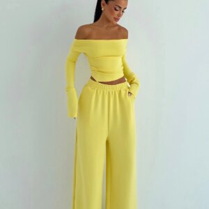 Elegant Casual Set With Palazzo Pants - Brand: EYYO ATELIER - Women & Kids, Baby Clothes Wholesale - TheBS Women