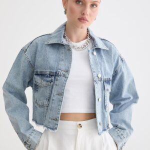 Blue Trucker Jacket With Oversized Fit - Brand: Levure - Women & Kids, Baby Clothes Wholesale - TheBS Women