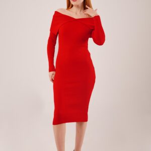 ElegantOff Shoulder Neck Bodycon Dress - Brand: Lustrin - Women & Kids, Baby Clothes Wholesale - TheBS Women