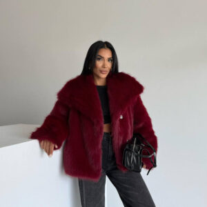 Fur Coat With Notched Collar - Brand: Mode Roy - Women & Kids, Baby Clothes Wholesale - TheBS Women