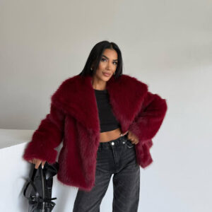 Fur Coat With Notched Collar - Brand: Mode Roy - Women & Kids, Baby Clothes Wholesale - TheBS Women