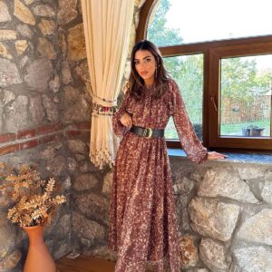 A-Line Maxi Dress With Animal Print - Brand: Elisa - Women & Kids, Baby Clothes Wholesale - TheBS Women