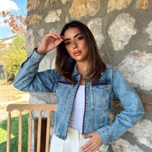 Blue Slim Fit Crop Shacket Jacket - Brand: Elisa - Women & Kids, Baby Clothes Wholesale - TheBS Women