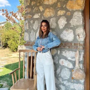 Blue Slim Fit Crop Shacket Jacket - Brand: Elisa - Women & Kids, Baby Clothes Wholesale - TheBS Women