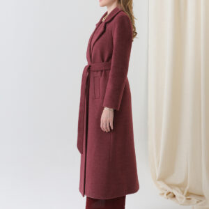 Claret Red Elegant Slim Fit Single-Breasted Coat - Brand: Puane - Women & Kids, Baby Clothes Wholesale - TheBS Women