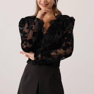 ElegantFloral Puff Sleeve Blouse - Brand: Reyon - Women & Kids, Baby Clothes Wholesale - TheBS Women
