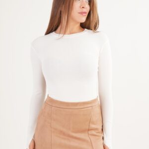 Beige Pencil Mini Skirt With High Waist - Brand: Lustrin - Women & Kids, Baby Clothes Wholesale - TheBS Women