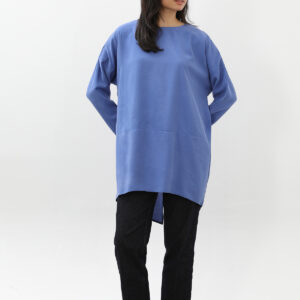 Blue Modest Plus Size Tunic With Round Neck - Brand: Puane - Women & Kids, Baby Clothes Wholesale - TheBS Women