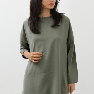 Green Oversized Fit Modest Tunic With Round Neck - Brand: Puane - Women & Kids, Baby Clothes Wholesale - TheBS Women