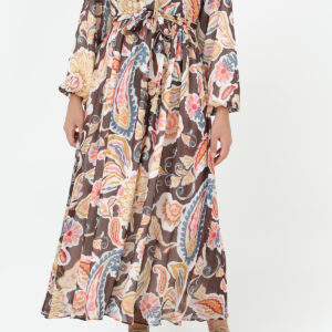 Boho A-Line Maxi Dress With High Neck - Brand: Puane - Women & Kids, Baby Clothes Wholesale - TheBS Women