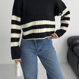 Casual Sweater With Striped Pattern - Brand: My Fashion - Women & Kids, Baby Clothes Wholesale - TheBS Women