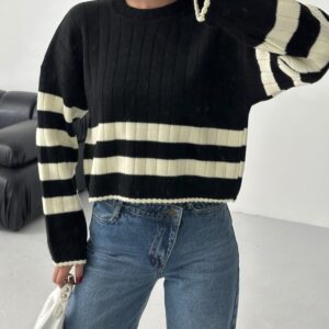 Casual Sweater With Striped Pattern - Brand: My Fashion - Women & Kids, Baby Clothes Wholesale - TheBS Women
