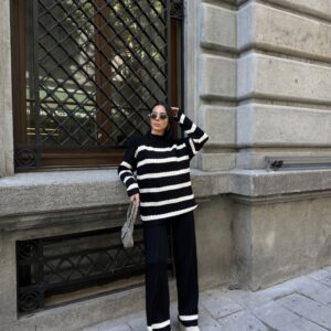 Oversized Fit Striped Palazzo Suit - Brand: My Fashion - Women & Kids, Baby Clothes Wholesale - TheBS Women