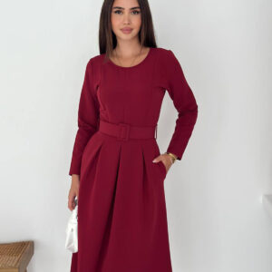 A-Line Midi Dress With Long Sleeves - Brand: Mode Roy - Women & Kids, Baby Clothes Wholesale - TheBS Women