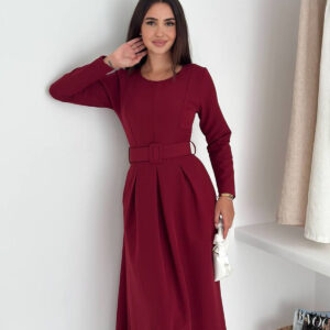 A-Line Midi Dress With Long Sleeves - Brand: Mode Roy - Women & Kids, Baby Clothes Wholesale - TheBS Women