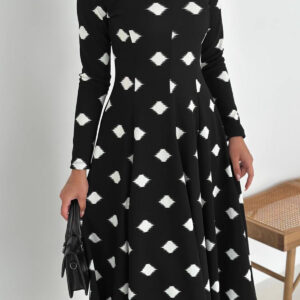 ElegantA-Line Midi Dress With Long Sleeves - Brand: Mode Roy - Women & Kids, Baby Clothes Wholesale - TheBS Women