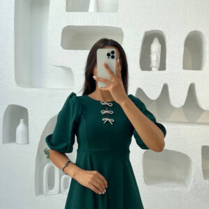 Modest Elegant Midi Fit And Flare Dress - Brand: Mode Roy - Women & Kids, Baby Clothes Wholesale - TheBS Women