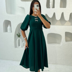 Modest Elegant Midi Fit And Flare Dress - Brand: Mode Roy - Women & Kids, Baby Clothes Wholesale - TheBS Women