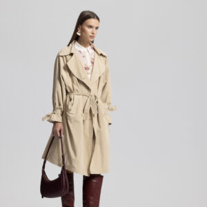 Trenchcoat Elegant Single-Breasted Wrapover - Brand: Cream Rouge - Women & Kids, Baby Clothes Wholesale - TheBS Women