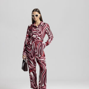 Red Retro Marble Shirt Jumpsuit - Brand: Cream Rouge - Women & Kids, Baby Clothes Wholesale - TheBS Women