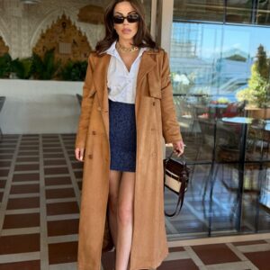 Brown Elegant Formal Vintage Casual Retro Trenchcoat - Brand: Cream Rouge - Women & Kids, Baby Clothes Wholesale - TheBS Women