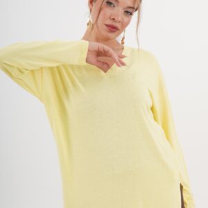 V-Neck Oversized Fit Sweater - Brand: Lustrin - Women & Kids, Baby Clothes Wholesale - TheBS Women