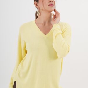 V-Neck Oversized Fit Sweater - Brand: Lustrin - Women & Kids, Baby Clothes Wholesale - TheBS Women