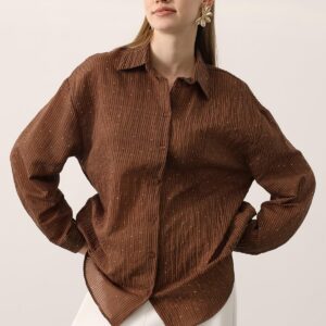 Casual Elegant Striped Sequined Shirt - Brand: Reyon - Women & Kids, Baby Clothes Wholesale - TheBS Women