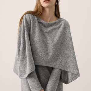 Sweater Dress With Boat Neck And Long Sleeves - Brand: Reyon - Women & Kids, Baby Clothes Wholesale - TheBS Women