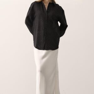 Shirt With Polka Dot Pattern - Oversized Polo Neck - Brand: Reyon - Women & Kids, Baby Clothes Wholesale - TheBS Women