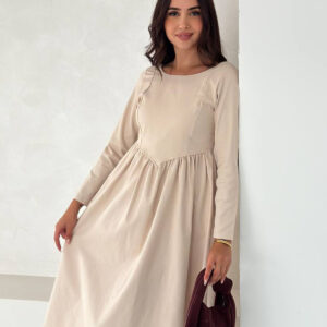 Modest Fit And Flare Dress With Long Sleeves - Brand: Mode Roy - Women & Kids, Baby Clothes Wholesale - TheBS Women