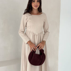 Modest Fit And Flare Dress With Long Sleeves - Brand: Mode Roy - Women & Kids, Baby Clothes Wholesale - TheBS Women