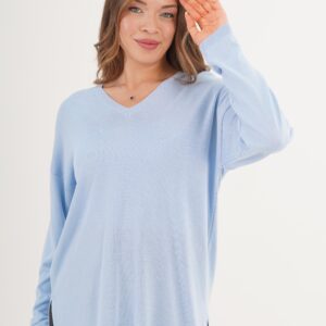 Oversized V-Neck Sweater - Brand: Lustrin - Women & Kids, Baby Clothes Wholesale - TheBS Women