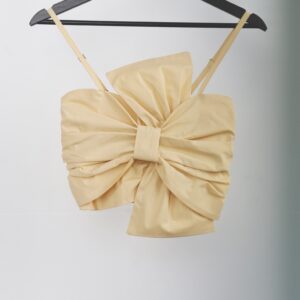 Beige Crop Top With Cap Sleeve Fitted Design - Brand: Cream Rouge - Women & Kids, Baby Clothes Wholesale - TheBS Women