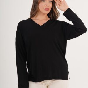 Sweater With V-Neck And Oversized Fit - Brand: Lustrin - Women & Kids, Baby Clothes Wholesale - TheBS Women