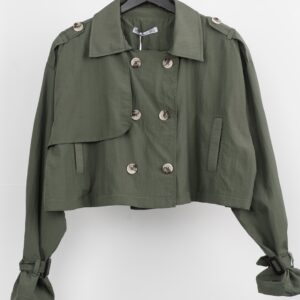 Green Oversized Single-Breasted Crop Coat - Brand: Cream Rouge - Women & Kids, Baby Clothes Wholesale - TheBS Women